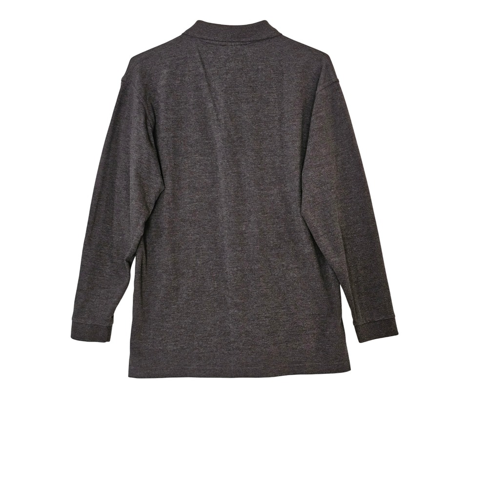 James Nicholson Men's Dark Charcoal Long Sleeve Polo‎ Pique Shirt Size L JN029 - Picture 4 of 5